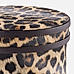Leopard Print Faux Leather Round Box - Large