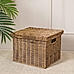 Natural Heather Wicker Letter File Box with Lid