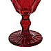 Set of 6 Ruby Red Prism Textured Wine Glass