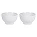 Set of 2:  Large Cream Classic Footed Bowl