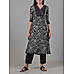 Multi colour muslin printed kurti with embroidery and matching bottom