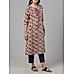 Maroon and black 30's cotton printed kurti with mirror work