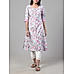 Pink and blue cotton flax printed kurti