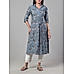 Dark grey modal chanderi printed kurti