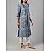 Dark grey modal chanderi printed kurti