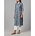 Dark grey modal chanderi printed kurti