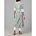 Light blue 60's cotton printed kurti with mirror work