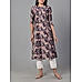 Multi colour modal chanderi printed kurti with embroidery