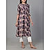 Multi colour modal chanderi printed kurti with embroidery