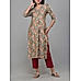 Multi colour modal chanderi printed kurti with embroidery