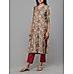 Multi colour modal chanderi printed kurti with embroidery