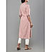 Onion pink viscose cotton kurti with embroidery