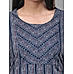 Navy blue 60's cotton printed kurti with seequins work