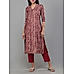 Meroon modal chanderi kurti with embroidery