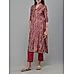 Meroon modal chanderi kurti with embroidery