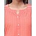 Peach cotton dobby kurti with embroidery