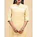 Lemon yellow 60's cotton kurti with embroidery