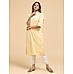 Lemon yellow 60's cotton kurti with embroidery