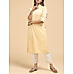 Lemon yellow 60's cotton kurti with embroidery