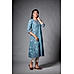 Blue 60's cotton kurti with print and hand work