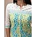 Multicolor cotton flax kurti with embroidery