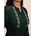 Bottle green rayon dobby kurti with embroidery