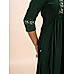 Bottle green rayon dobby kurti with embroidery