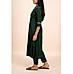 Bottle green rayon dobby kurti with embroidery