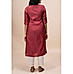 Solid pink modal chanderi kurti with embroidery