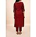 Red cotton viscose kurti with embroidery