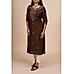 Brown  cotton viscose kurti with embroidery