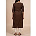 Brown  cotton viscose kurti with embroidery