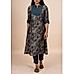 Peacock blue modal chanderi printed kurti with sequins work