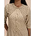 Beige viscose printed kurti with embroidery
