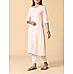 Peach cotton dobby kurti with embroidery