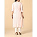 Peach cotton dobby kurti with embroidery