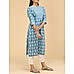 Indigo blue 60's cotton printed kurti with sequence work