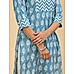 Indigo blue 60's cotton printed kurti with sequence work