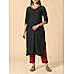 Black Viscose plain kurti with embroidery