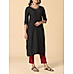 Black Viscose plain kurti with embroidery