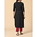 Black Viscose plain kurti with embroidery