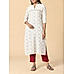 Multi color cotton flax printed kurti with embroidery