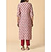 Wine red modal chanderi kurti with sequins work and embroidery