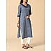 Navy blue 60's cotton kurti with embroidery