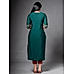 Bottle green viscose blend kurti with embroidery