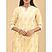 Yellow viscose schifili printed kurti with embroidery