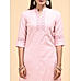 Light pink cotton dobby kurti with embroidery