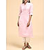 Light pink cotton dobby kurti with embroidery