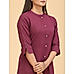 Claret pink cotton  kurti with button placket