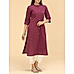 Claret pink cotton  kurti with button placket